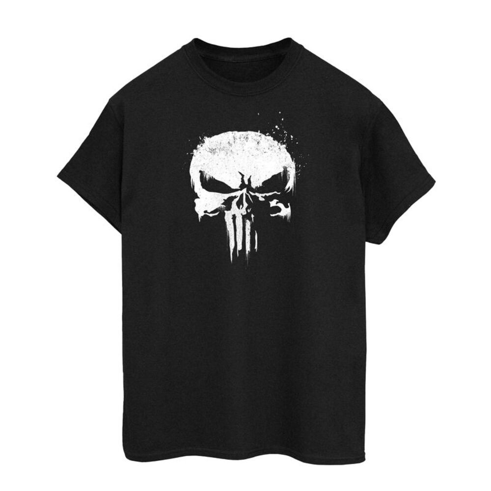 The Punisher Mens Skull Logo Cotton T-Shirt / Black